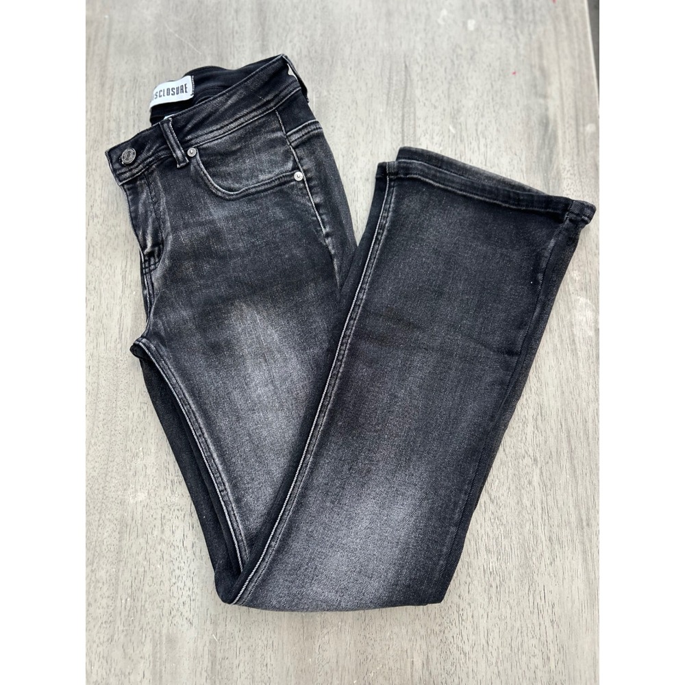 Disclosure Low Rise Acid Wash Grey Grunge Skater Jeans Size 7/28 Y2K